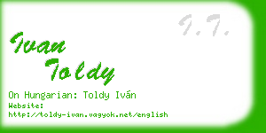 ivan toldy business card